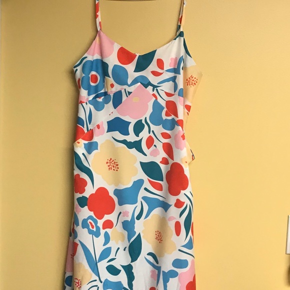 Women sleeveless boho floral spaghetti strap dress - Picture 5 of 8